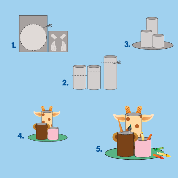 Steg för steg pennställ