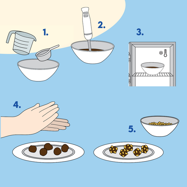 Steg för steg chokladbollar