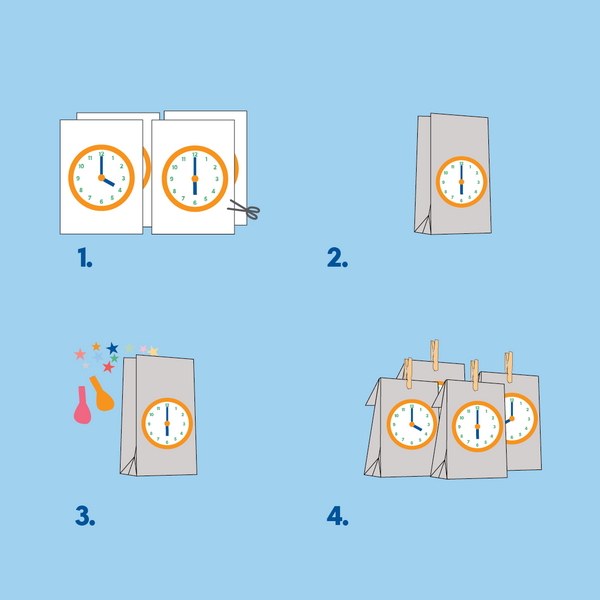 Steg för steg nedräkningspåsar