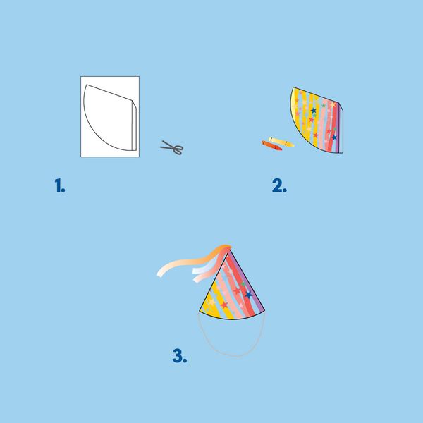 Steg för steg partyhattar