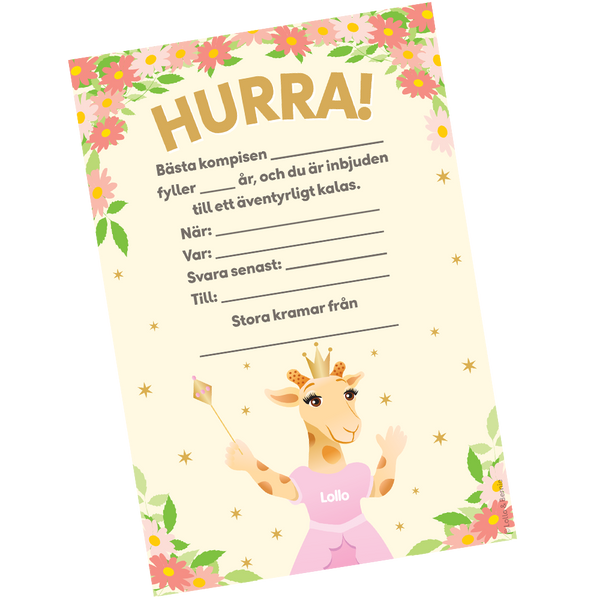 inbjudningskort prinsessa