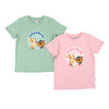 Rosa och grön lollo och Bernie t-shirts