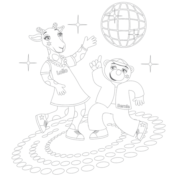 Målarbild Lollo och Bernie på disko
