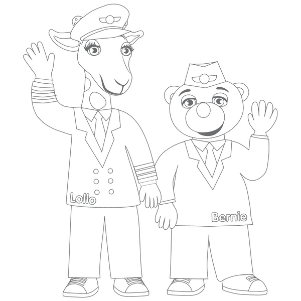 Målarbild Lollo och Bernie som piloter