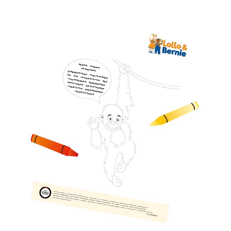 Väritettävä kuva apinasta