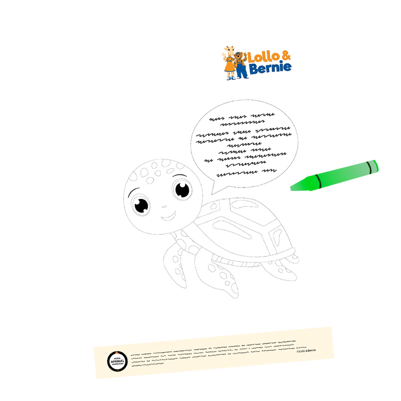 Väritettävä kuva kilpikonnasta