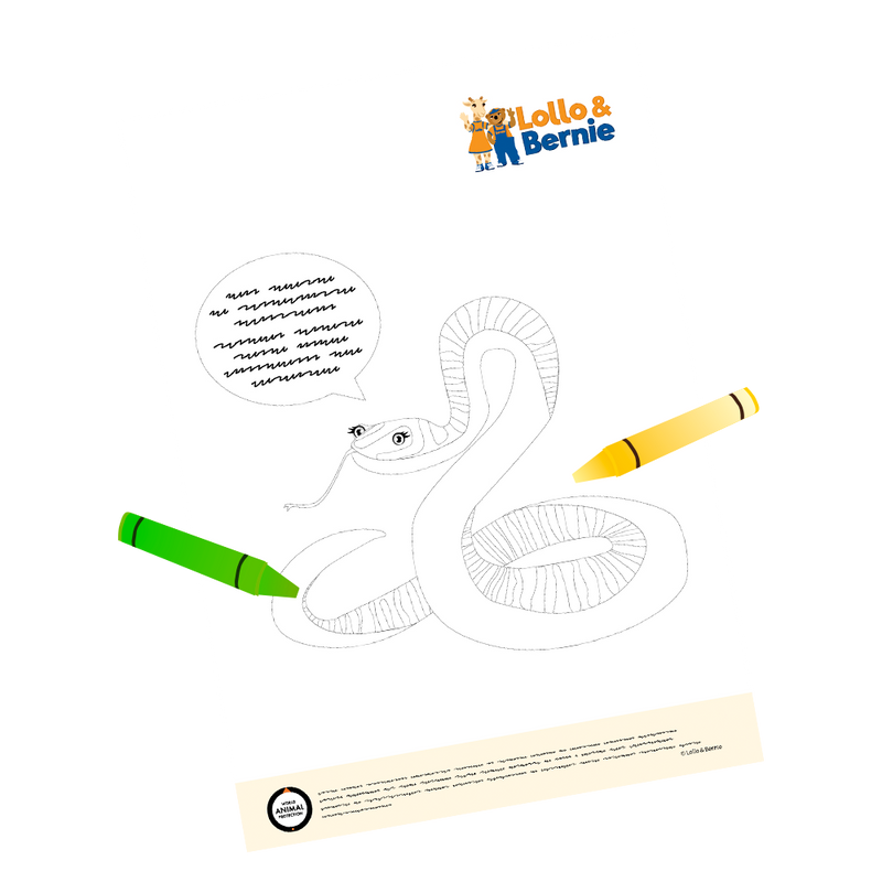 Väritettävä kuva käärmeestä