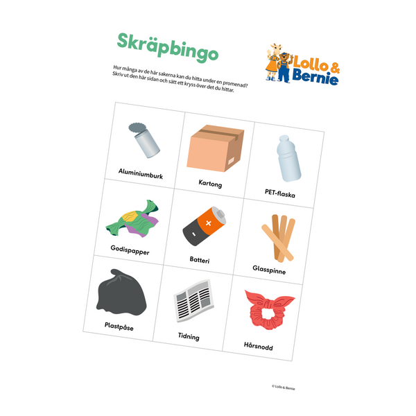 Skräpbingo för barn